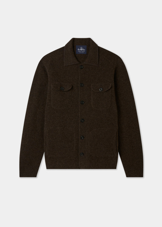 Men's dark brown knitted shirt