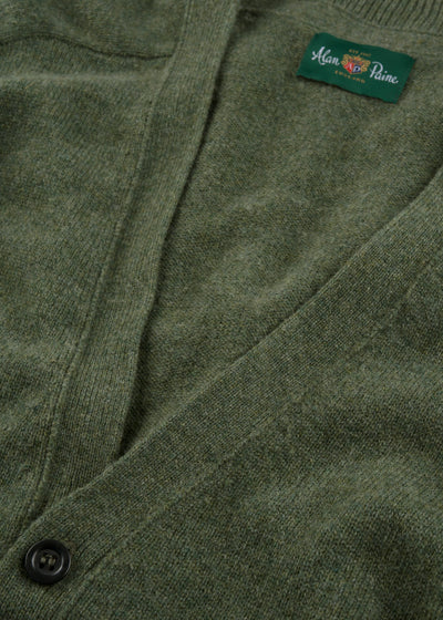 Men's Lambswool Vee Neck Cardigan Jumper in Landscape