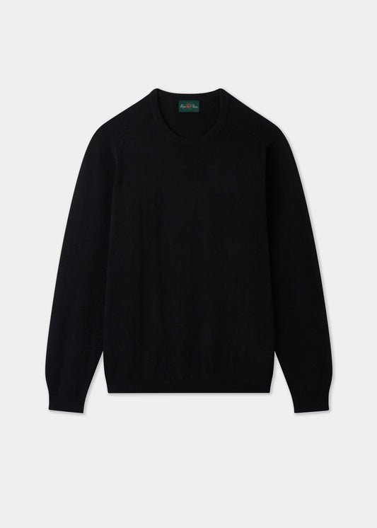 Men's Lambswool Crew Neck Jumper in Black
