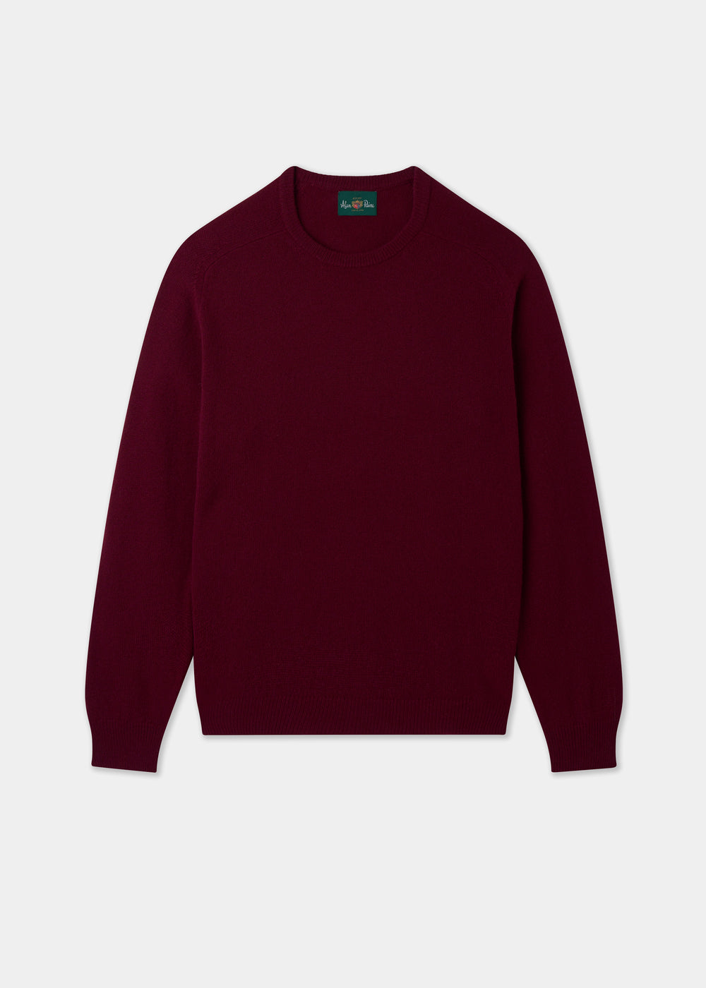 Men's Lambswool Crew Neck Jumper in Bordeaux