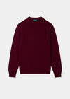 Men's Lambswool Crew Neck Jumper in Bordeaux