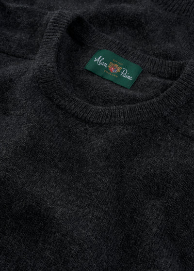Men's Lambswool Crew Neck Jumper in Charcoal