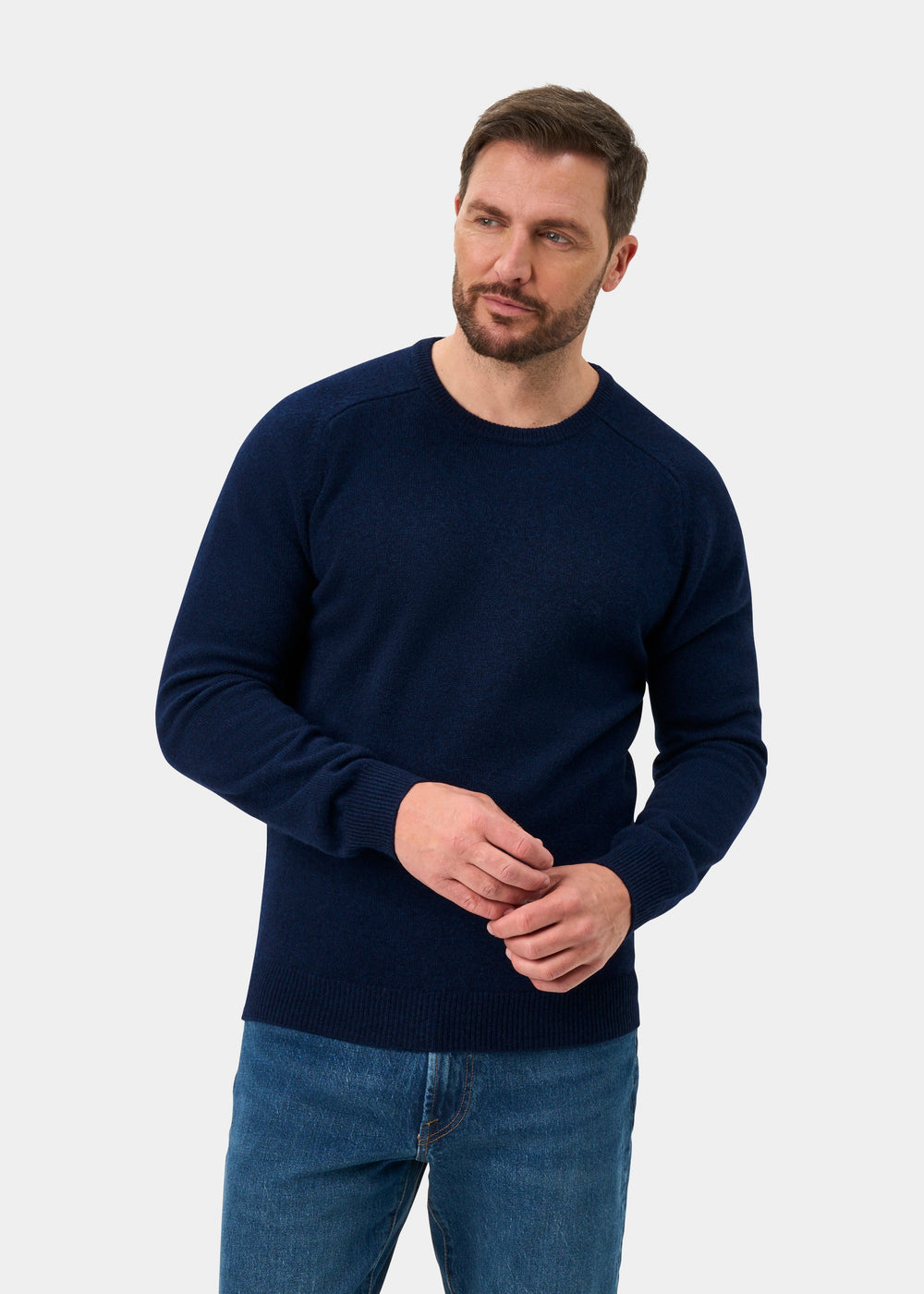 Lenzie Lambswool Crew Neck Jumper In Indigo - Regular Fit