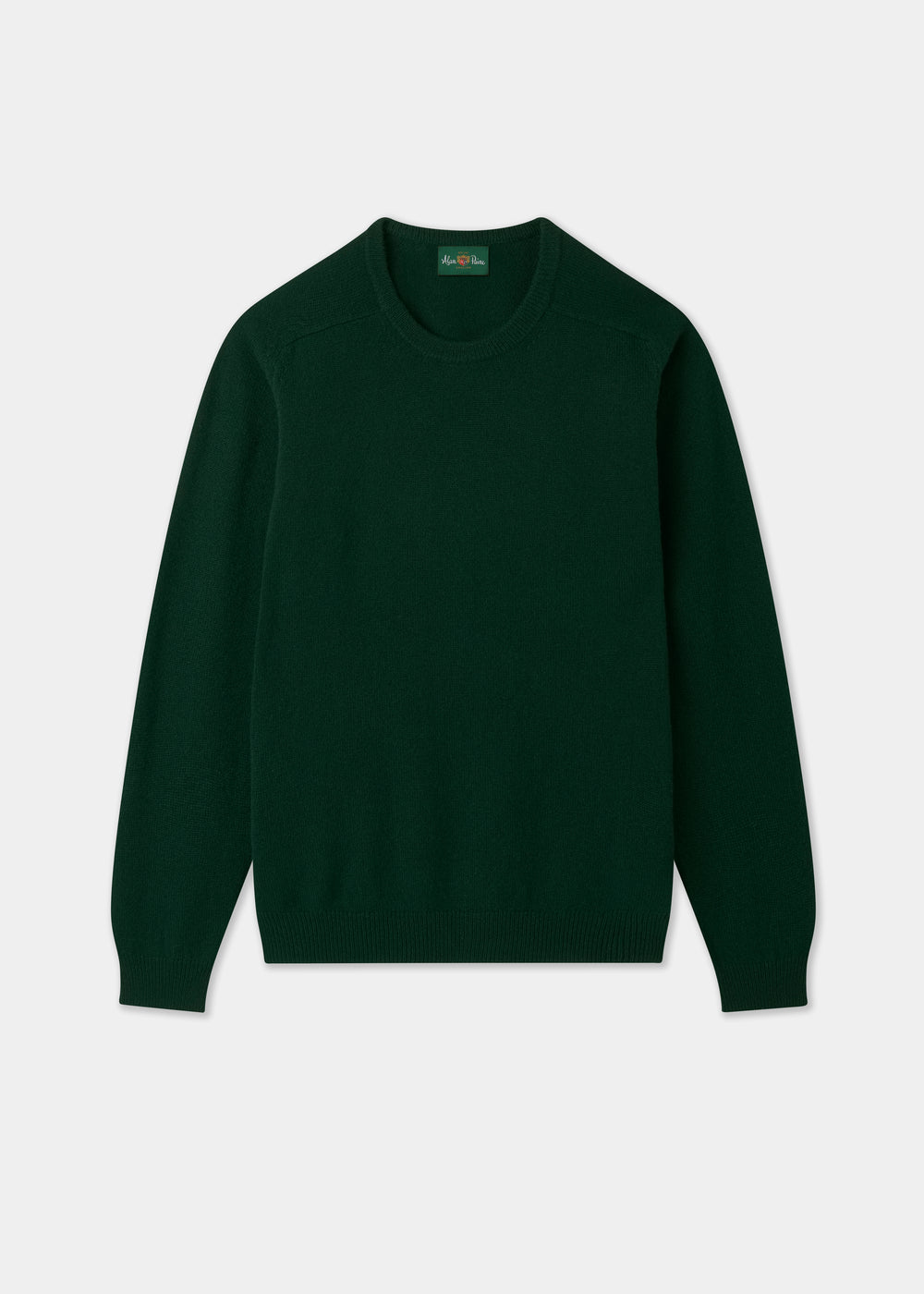 Men's Lambswool Crew Neck Jumper in Tartan Green