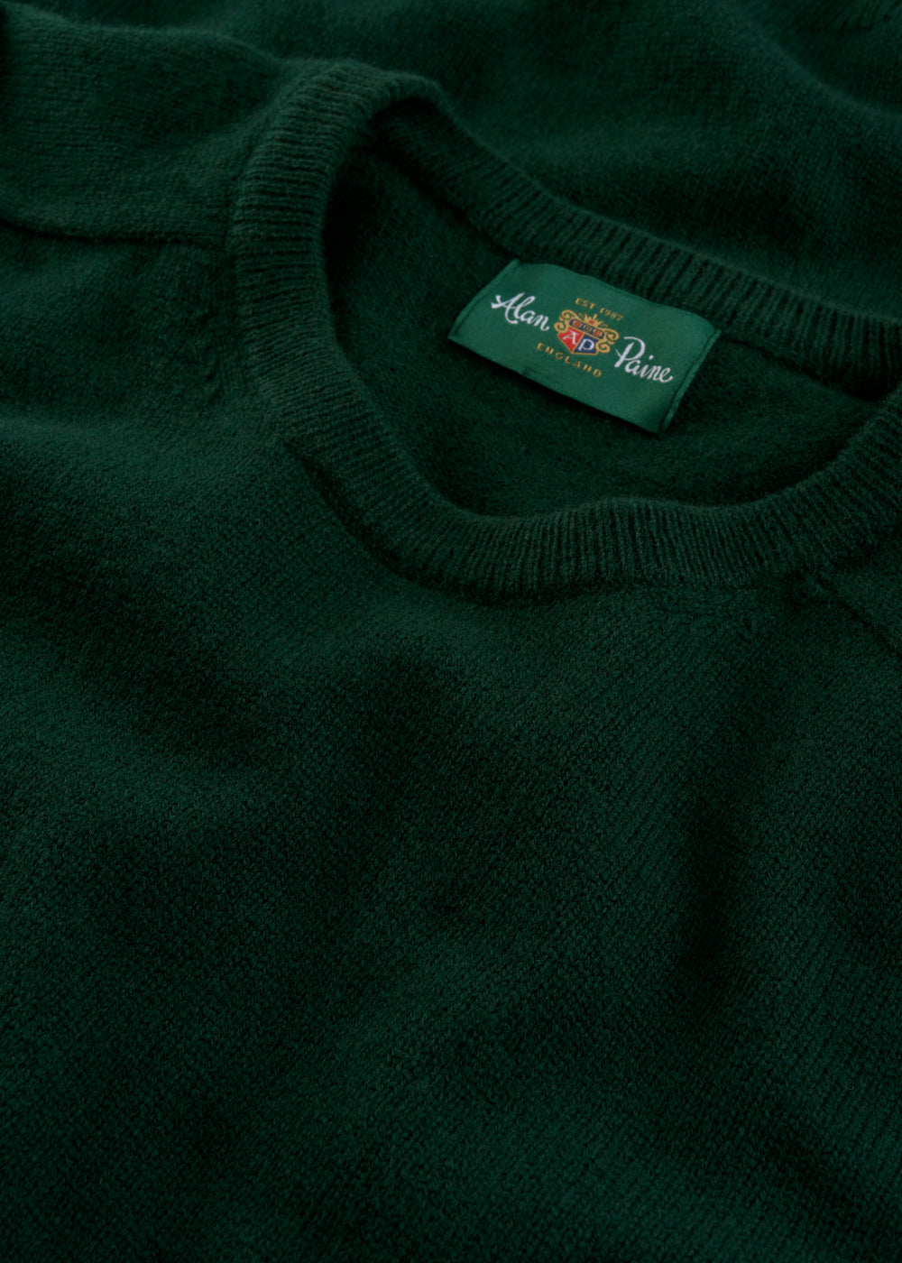 Men's Lambswool Crew Neck Jumper in Tartan Green