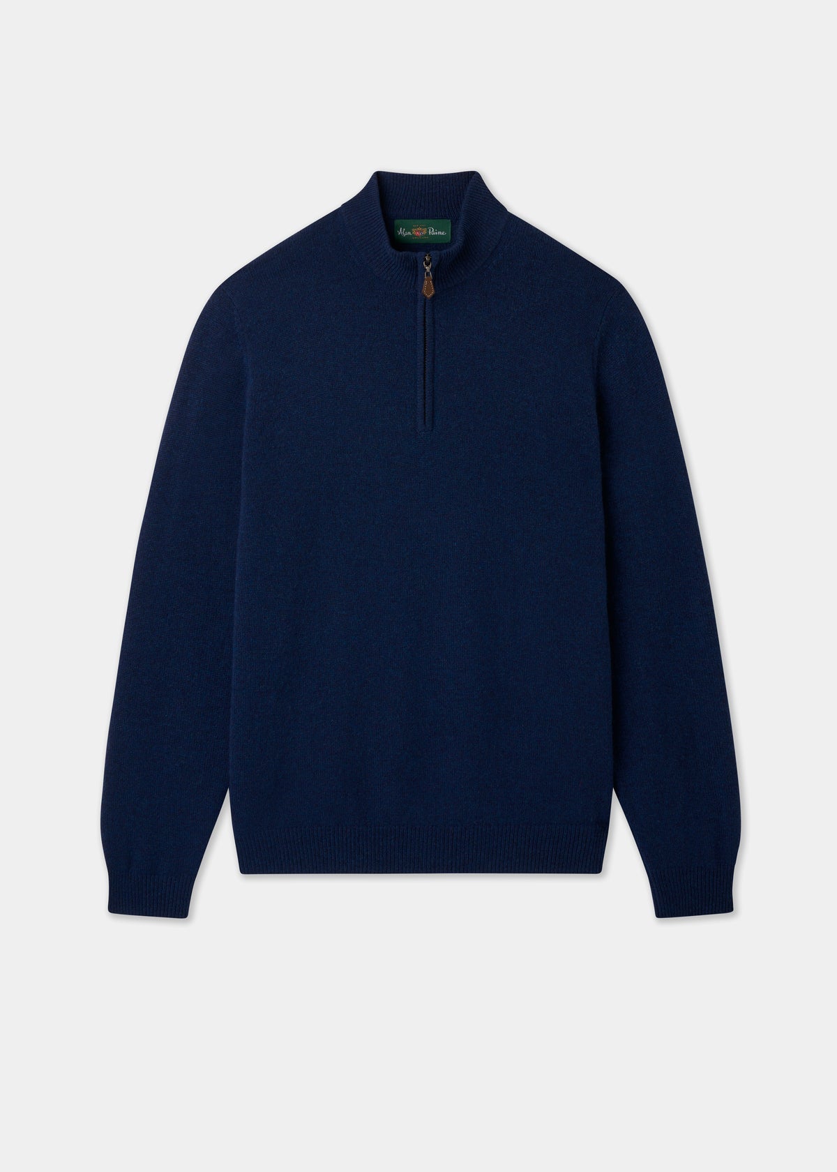 Men's Lambswool Quarter Zip Neck Jumper in Indigo
