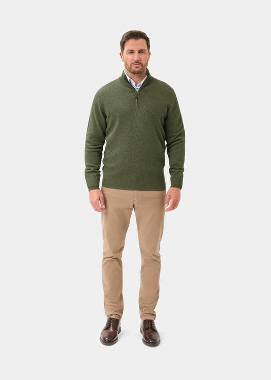 Men's Lambswool Quarter Zip Neck Jumper in Landscape