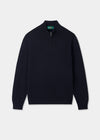 Men's Lambswool Quarter Zip Neck Jumper in Navy