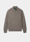 Men's Lambswool Quarter Zip Neck Jumper in Vole