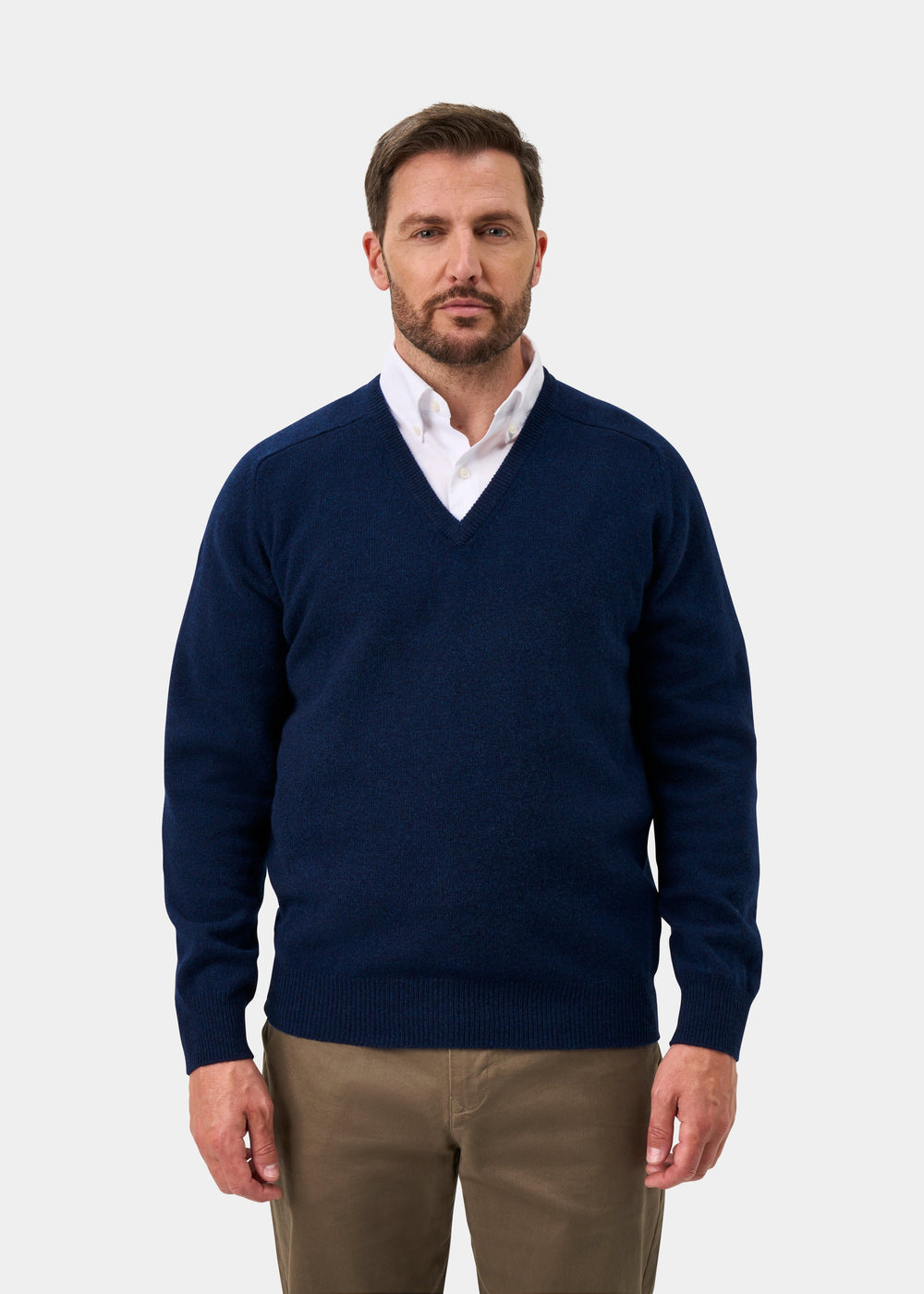 Hampshire Lambswool Jumper in Indigo - Classic Fit