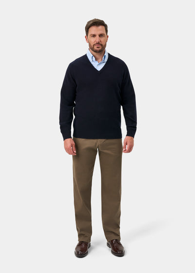 Hampshire Lambswool Jumper in Navy - Classic Fit