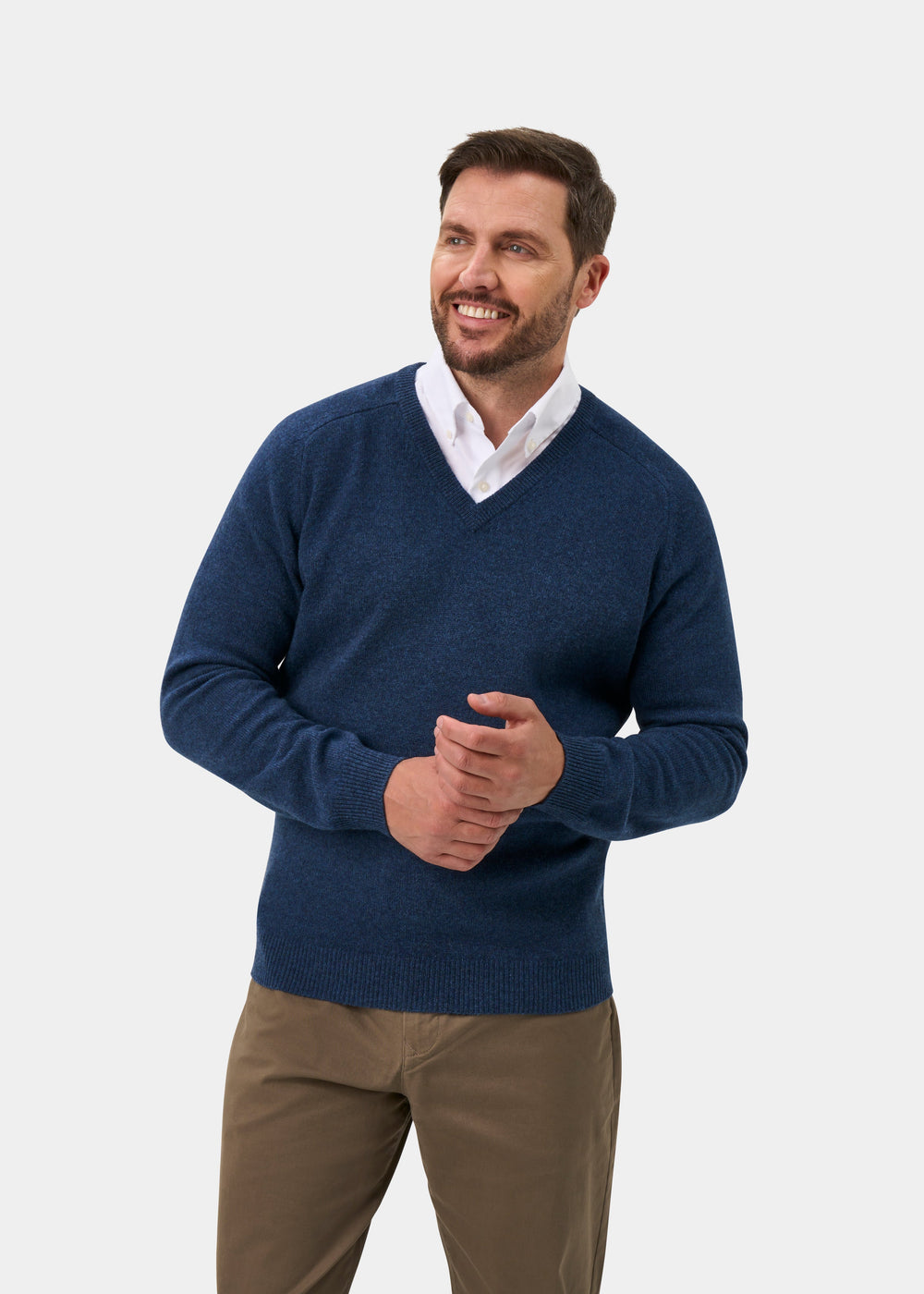 Kilsyth Lambswool V-Neck Jumper In Rhapsody - Regular Fit