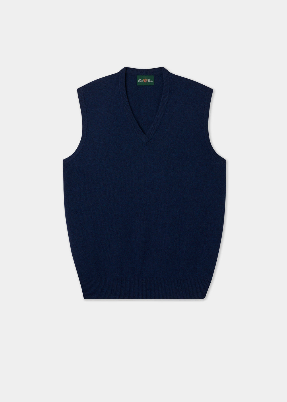 Men's Lambswool Slipover Vee Neck Jumper in Indigo