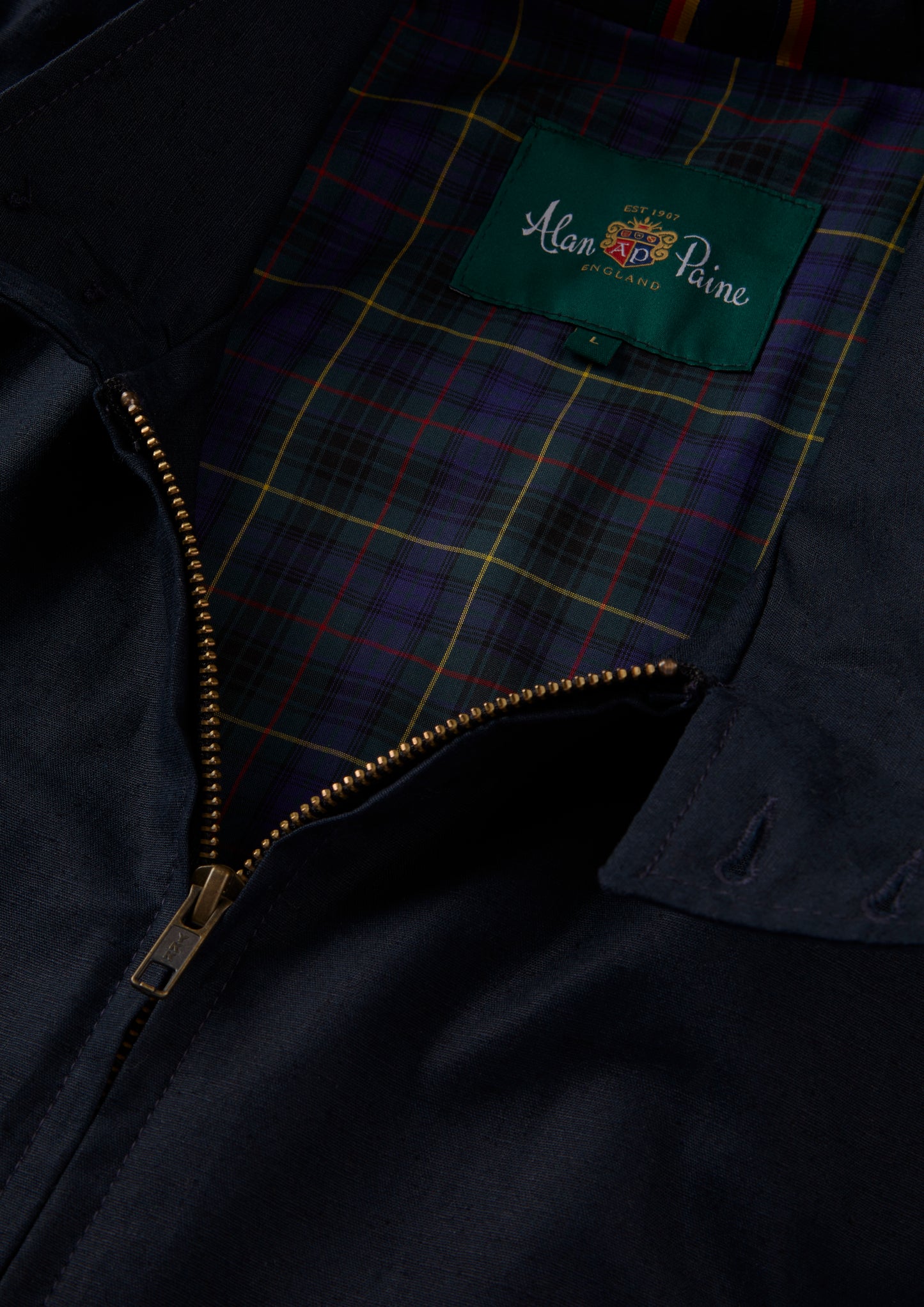 Men's Linen Cotton Bomber Jacket in Navy