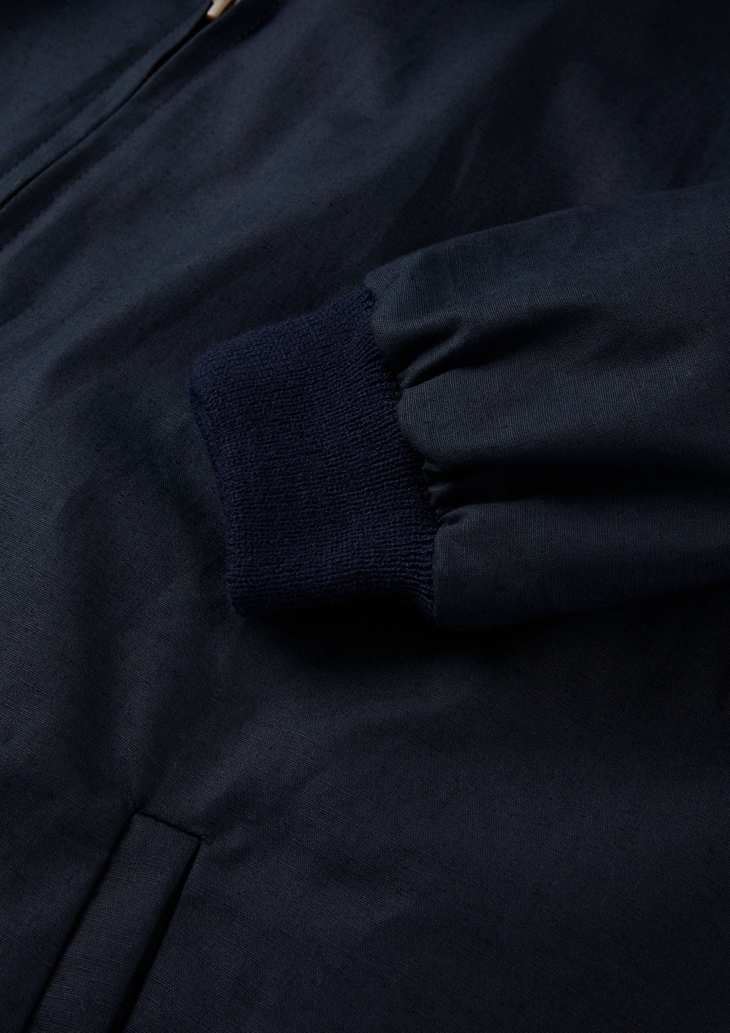 Men's Linen Cotton Bomber Jacket in Navy