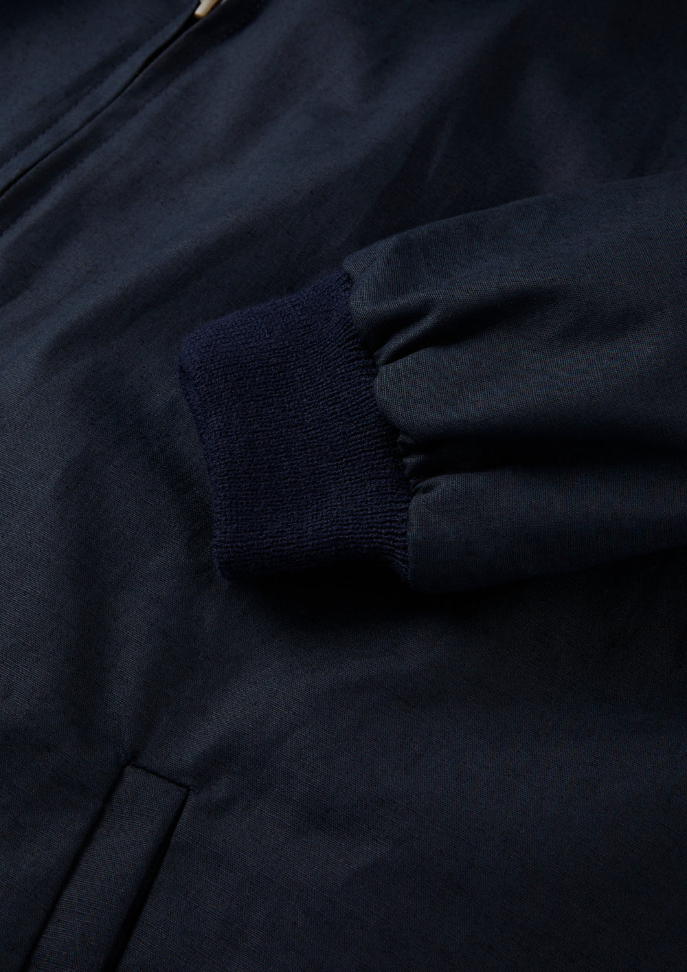 Men's Linen Cotton Bomber Jacket in Navy