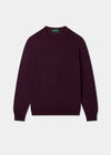 Men's Merino Wool Crew Neck Jumper in Black Grape