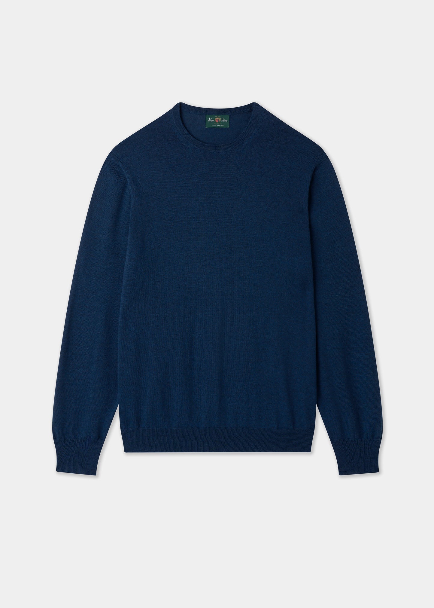 Men's Merino Wool Crew Neck Jumper in Indigo