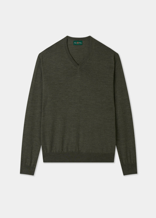 Dark green vee neck jumper