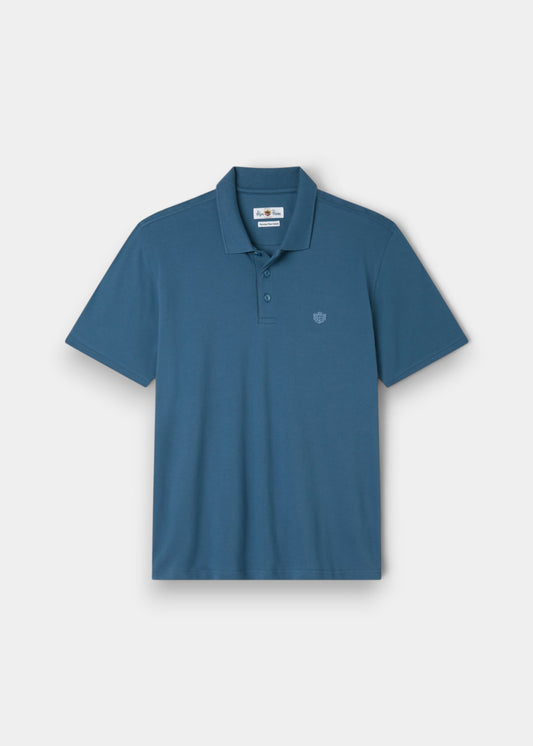 Fritton Pique Polo Shirt In Mid Blue