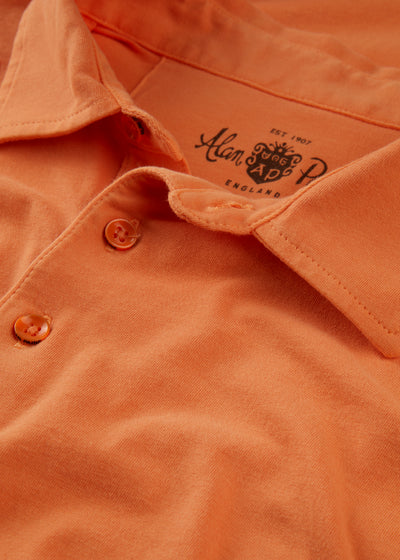 Men's Pique Cotton Polo Shirt in Orange