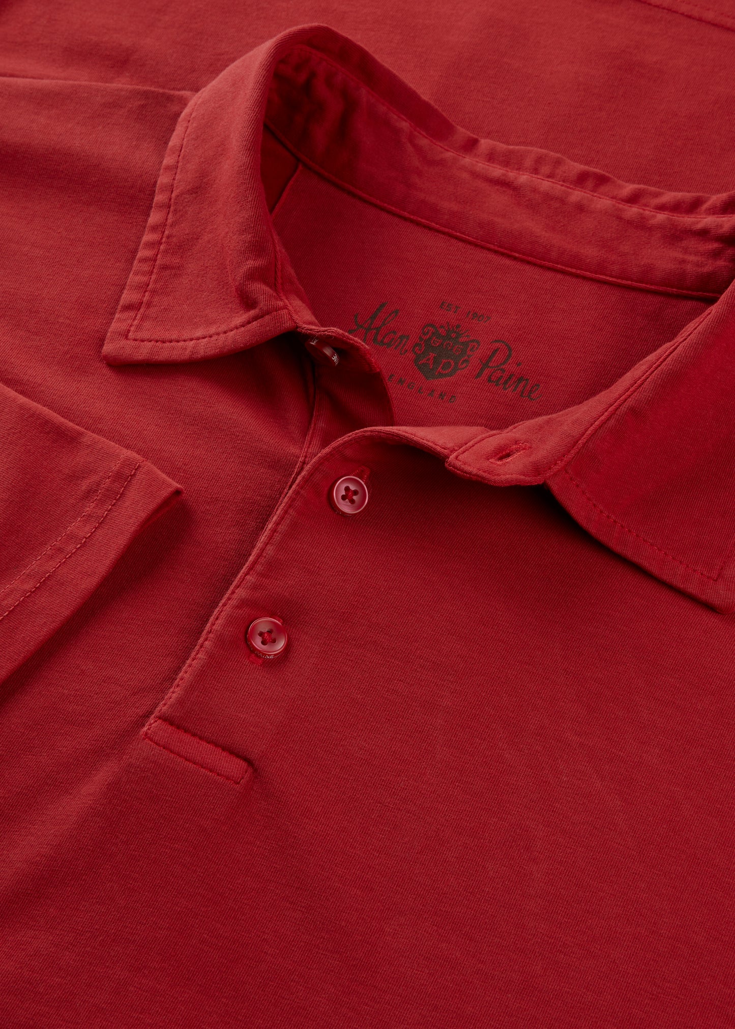Men's Pique Cotton Polo Shirt in Bright Red