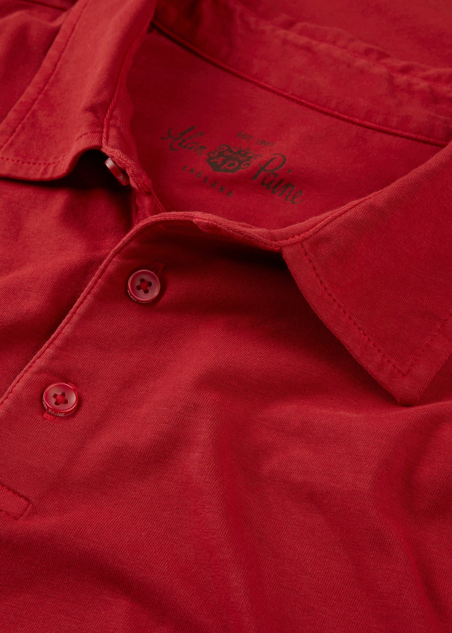 Men's Pique Cotton Polo Shirt in Bright Red