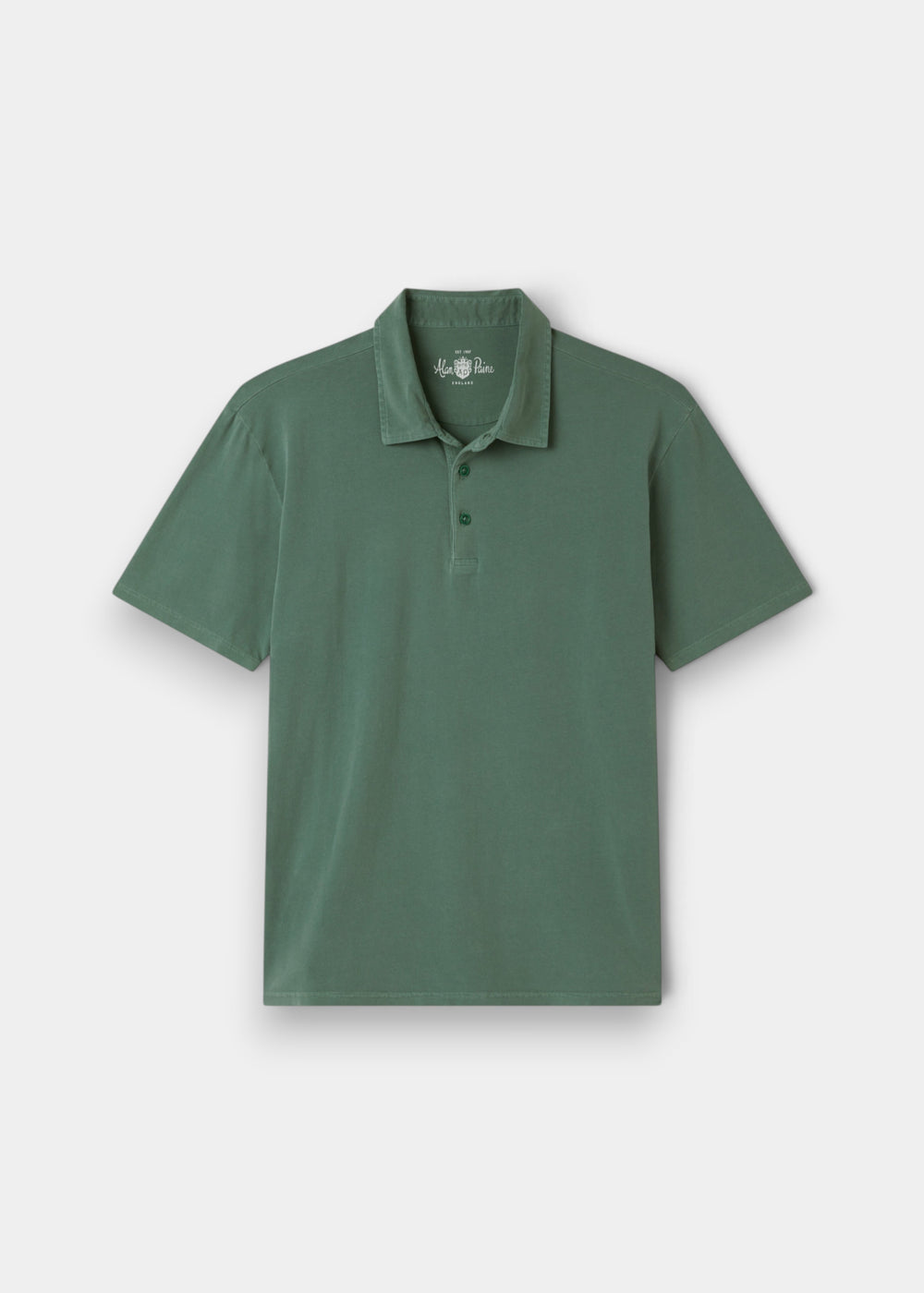 Polo de algodón con tinte desteñido Tutbury en pino - Corte regular
