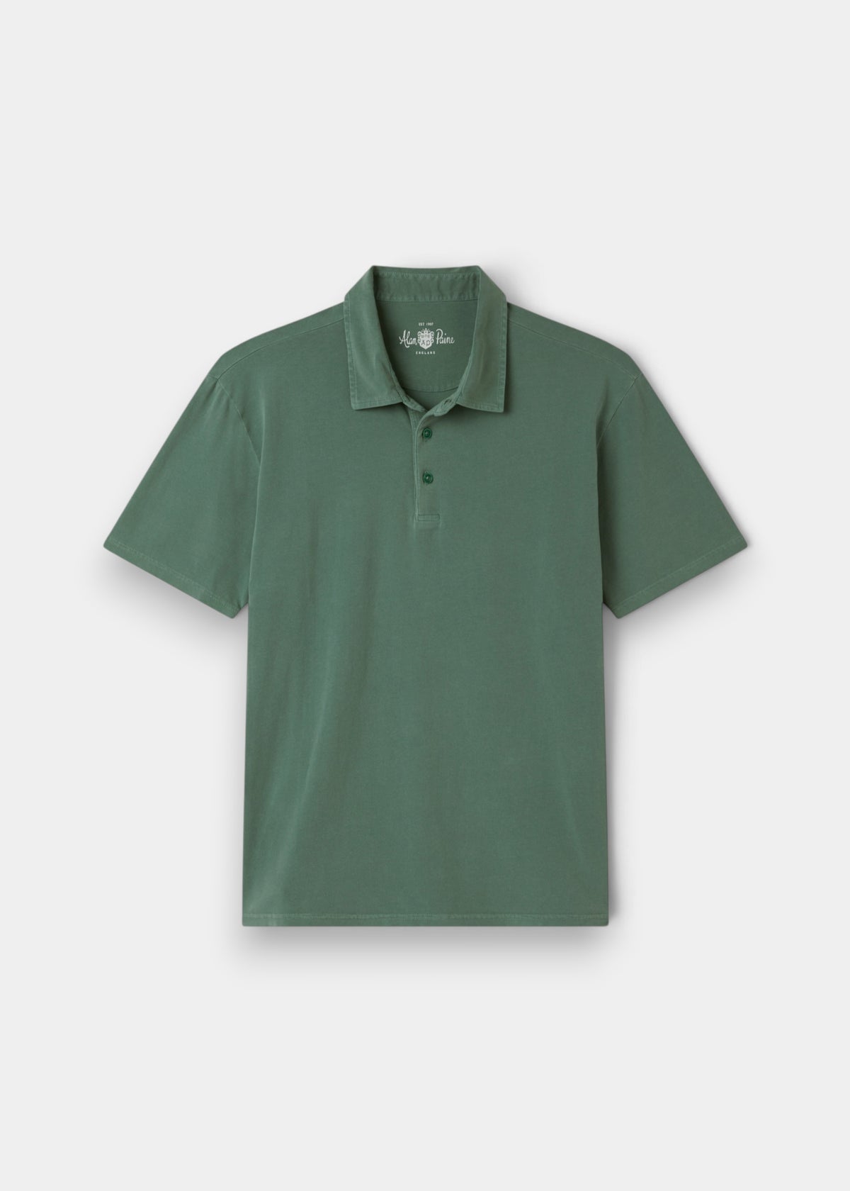 Polo de algodón con tinte desteñido Tutbury en pino - Corte regular