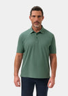 Men's Pique Cotton Polo Shirt in Green