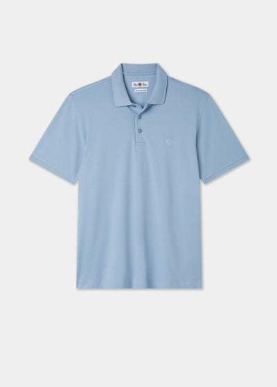 Men's Pique Cotton Polo Shirt in Light Blue
