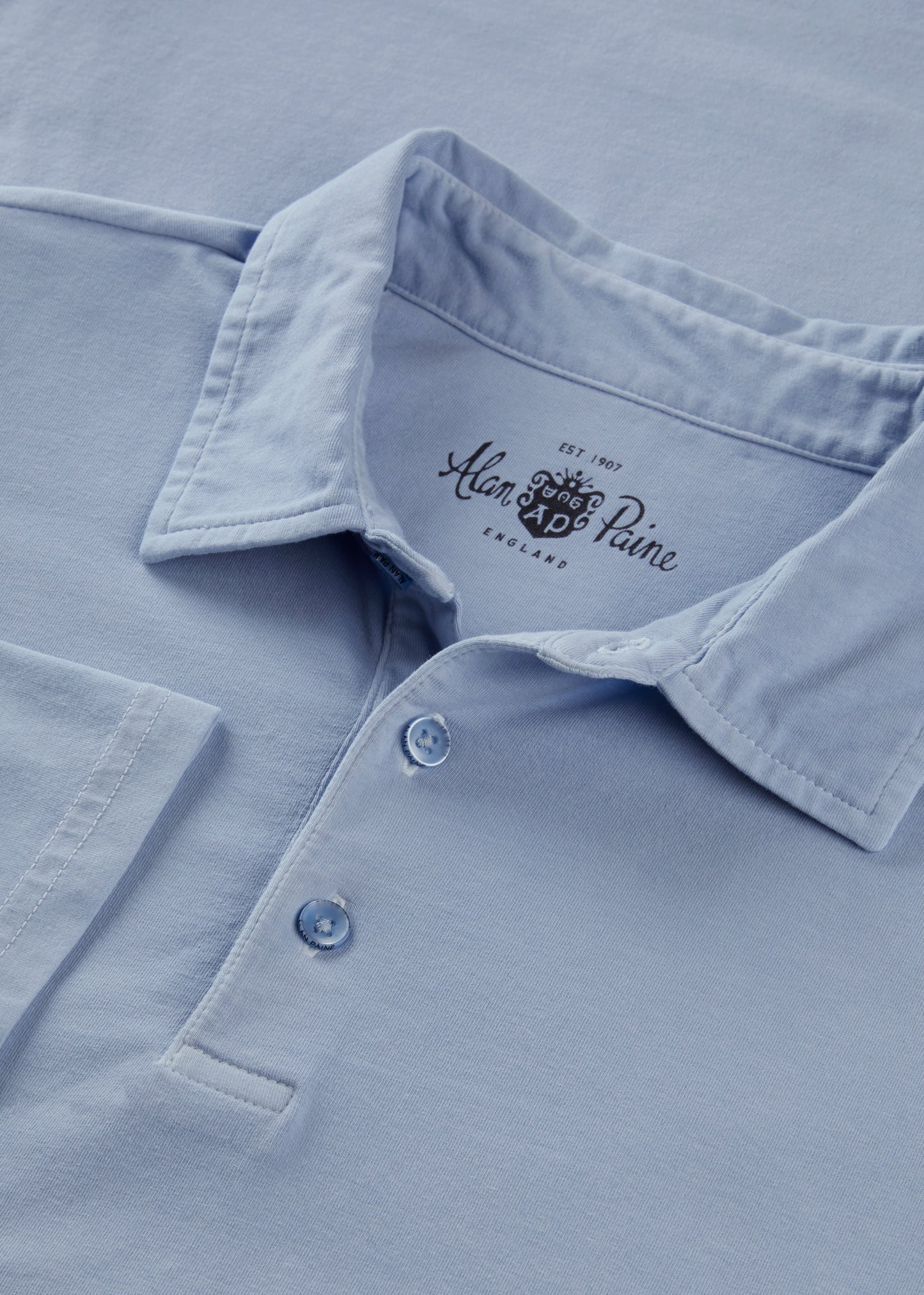 Men's Pique Cotton Polo Shirt in Light Blue