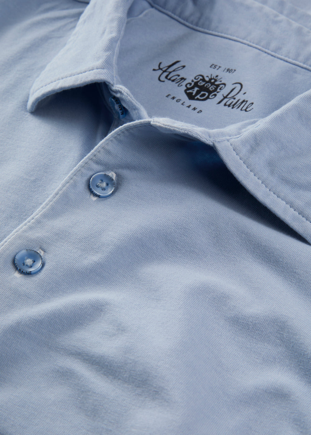 Men's Pique Cotton Polo Shirt in Light Blue
