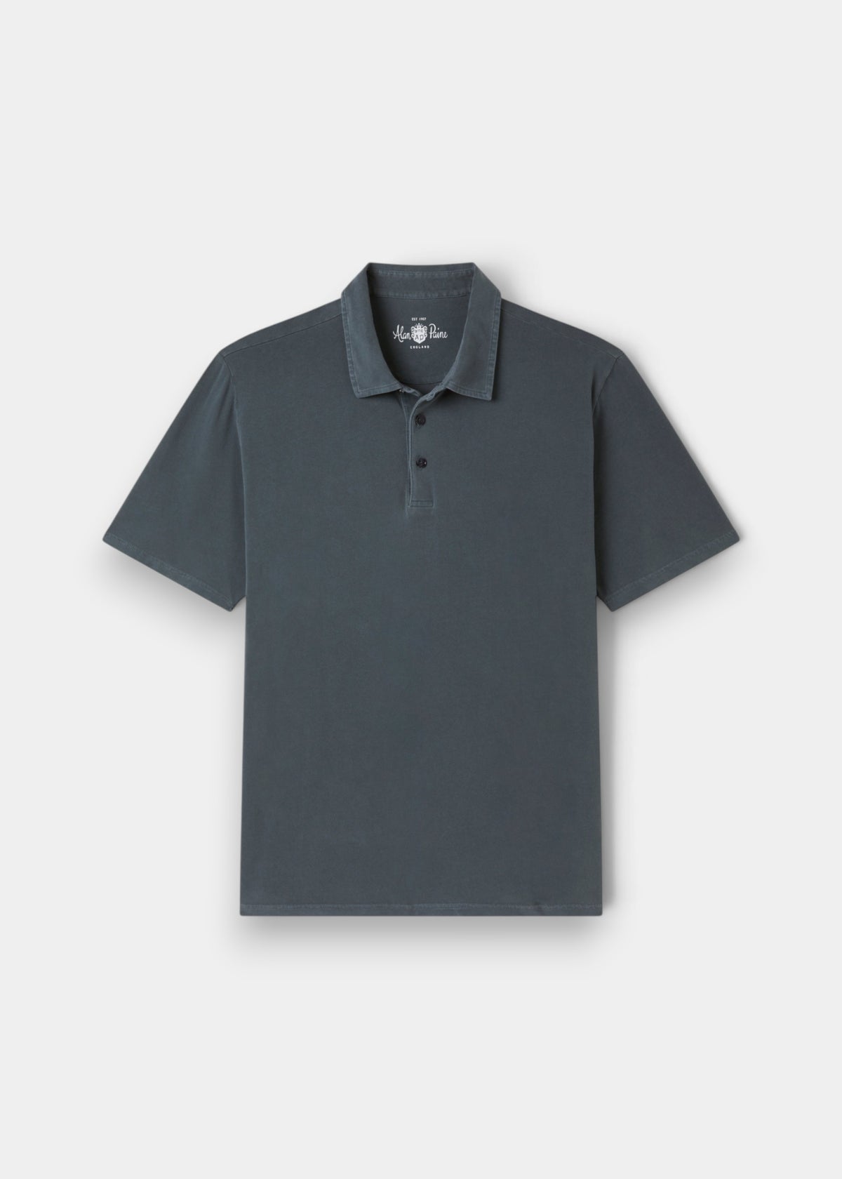 Tutbury Cotton Faded Dye Polo Shirt In Navy - Regular Fit