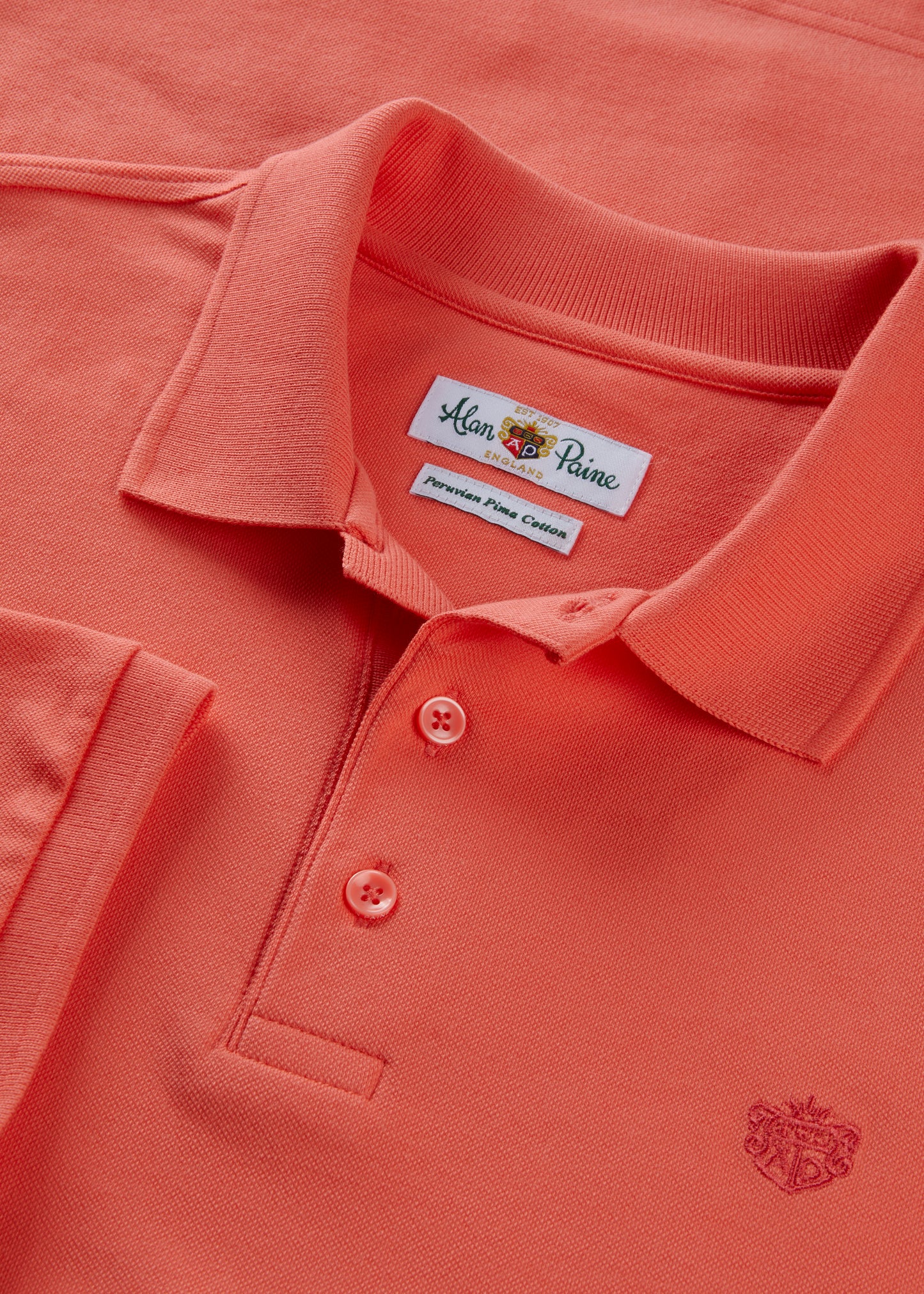 Men's Pique Cotton Polo Shirt in Orange