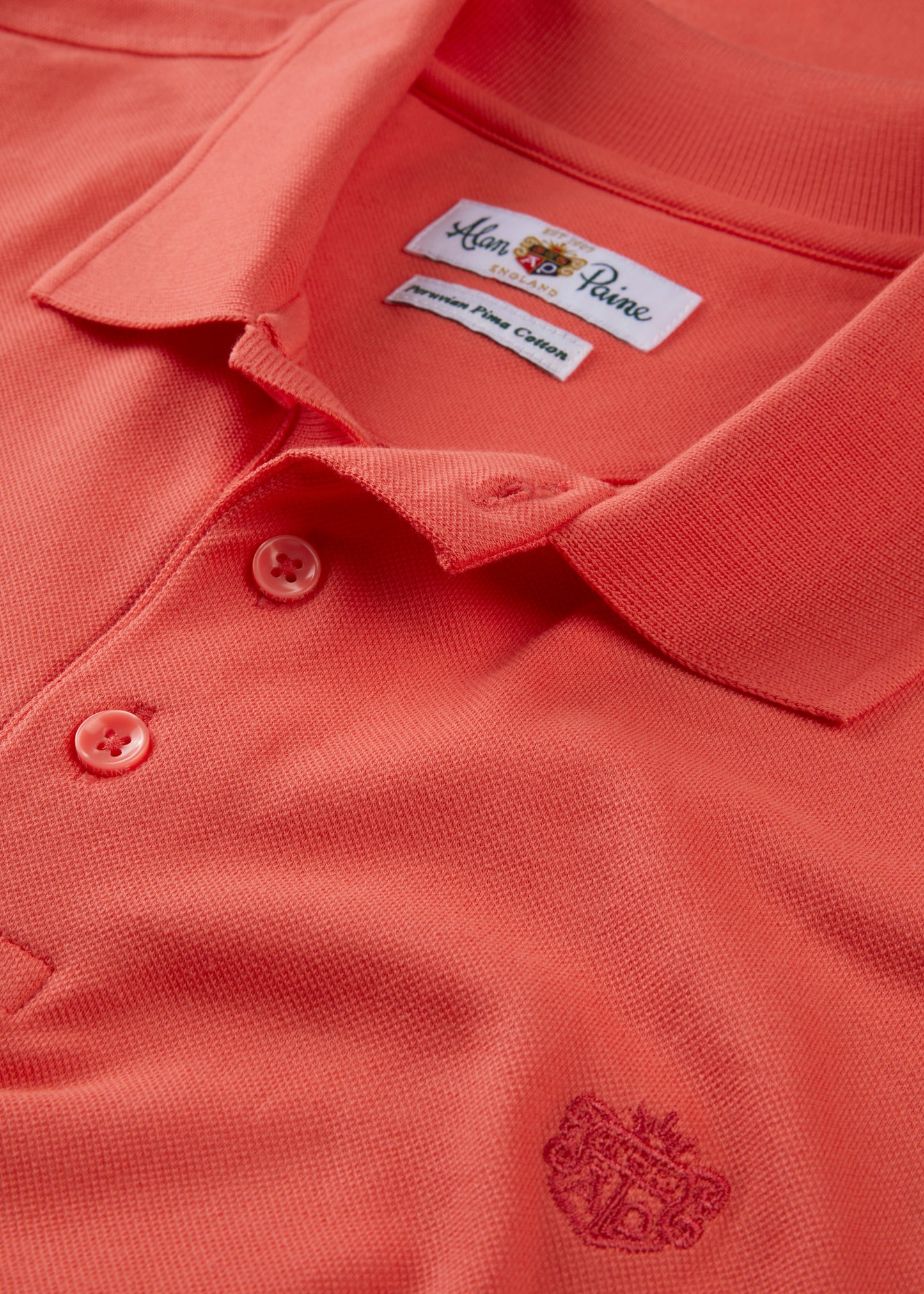 Men's Pique Cotton Polo Shirt in Orange