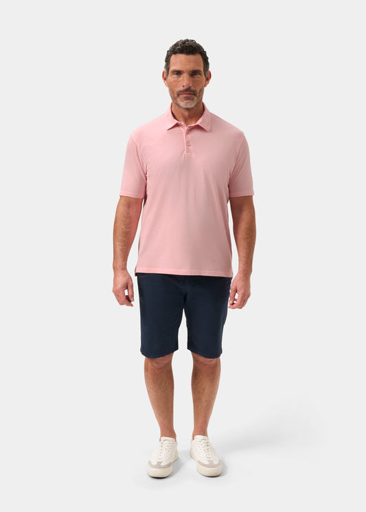 Men's Pique Cotton Polo Shirt in Pale Pink