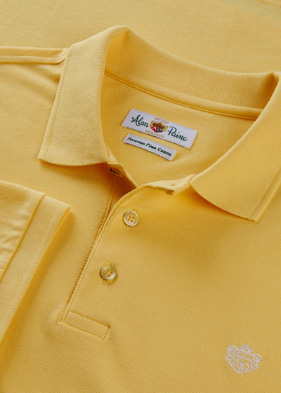 Men's Pique Cotton Polo Shirt in Yellow
