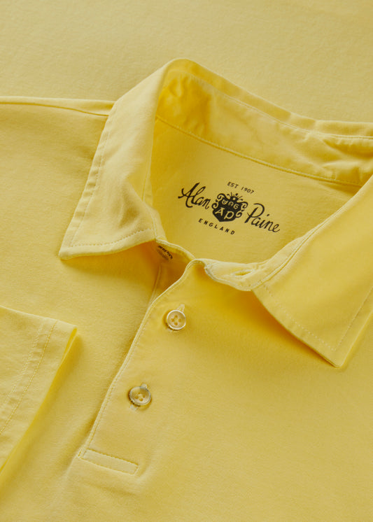 Men's Pique Cotton Polo Shirt in Yellow