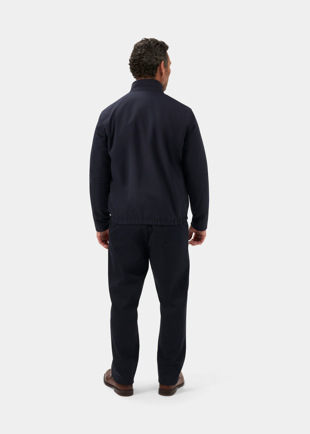 Men's Polyester Reversible Bomber Jacket in Beige & Navy