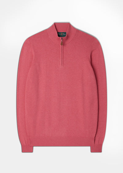 Men's Cotton Cashmere 1/4 Zip Jumper In Swizzle.