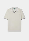 Portloe Short Sleeve Open Placket Shirt In Ecru