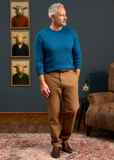 Radstone Men's Merino Wool Jumper in Bottle Blue