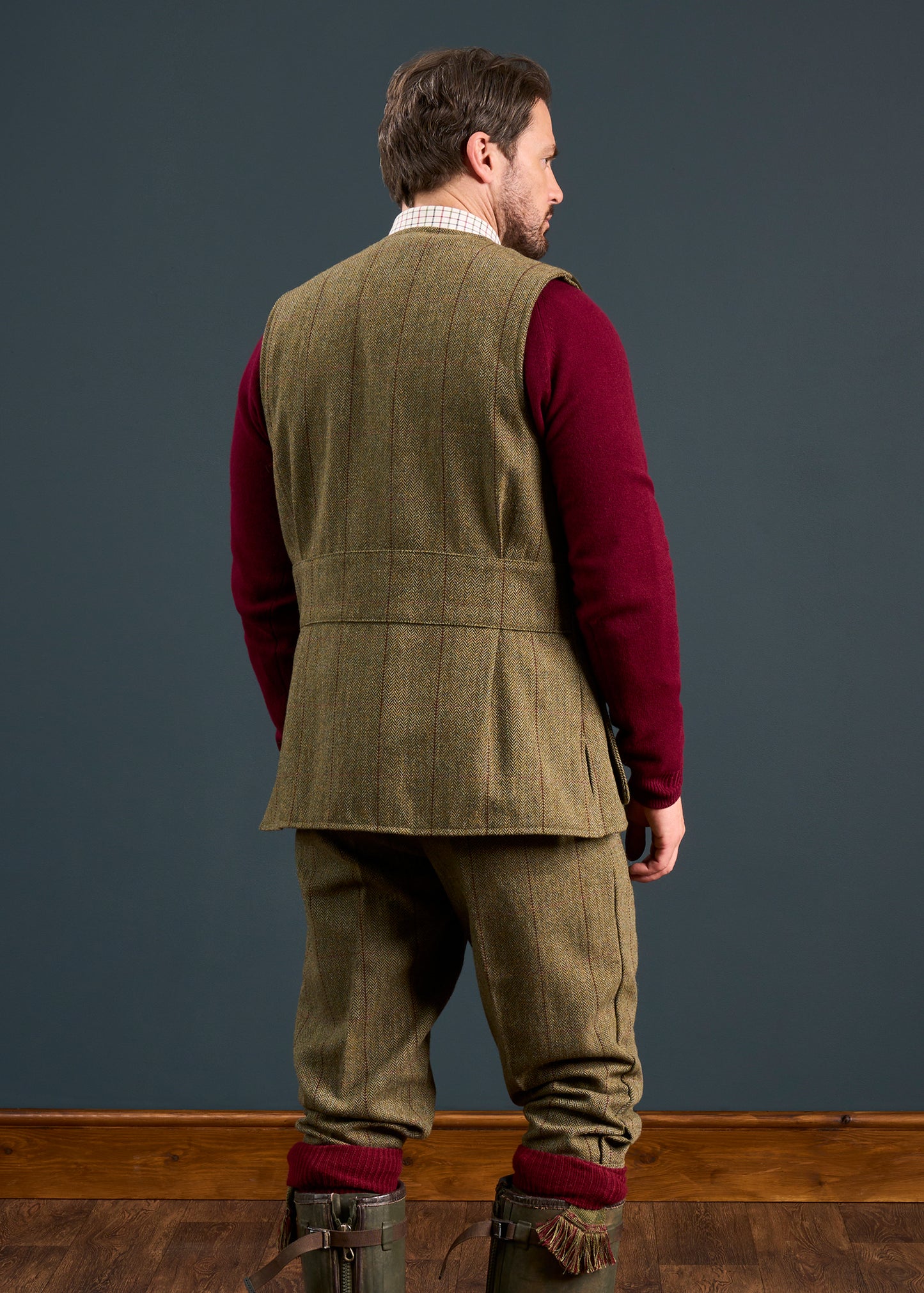 Rutland Men's Tweed Shooting Waistcoat In Oakley