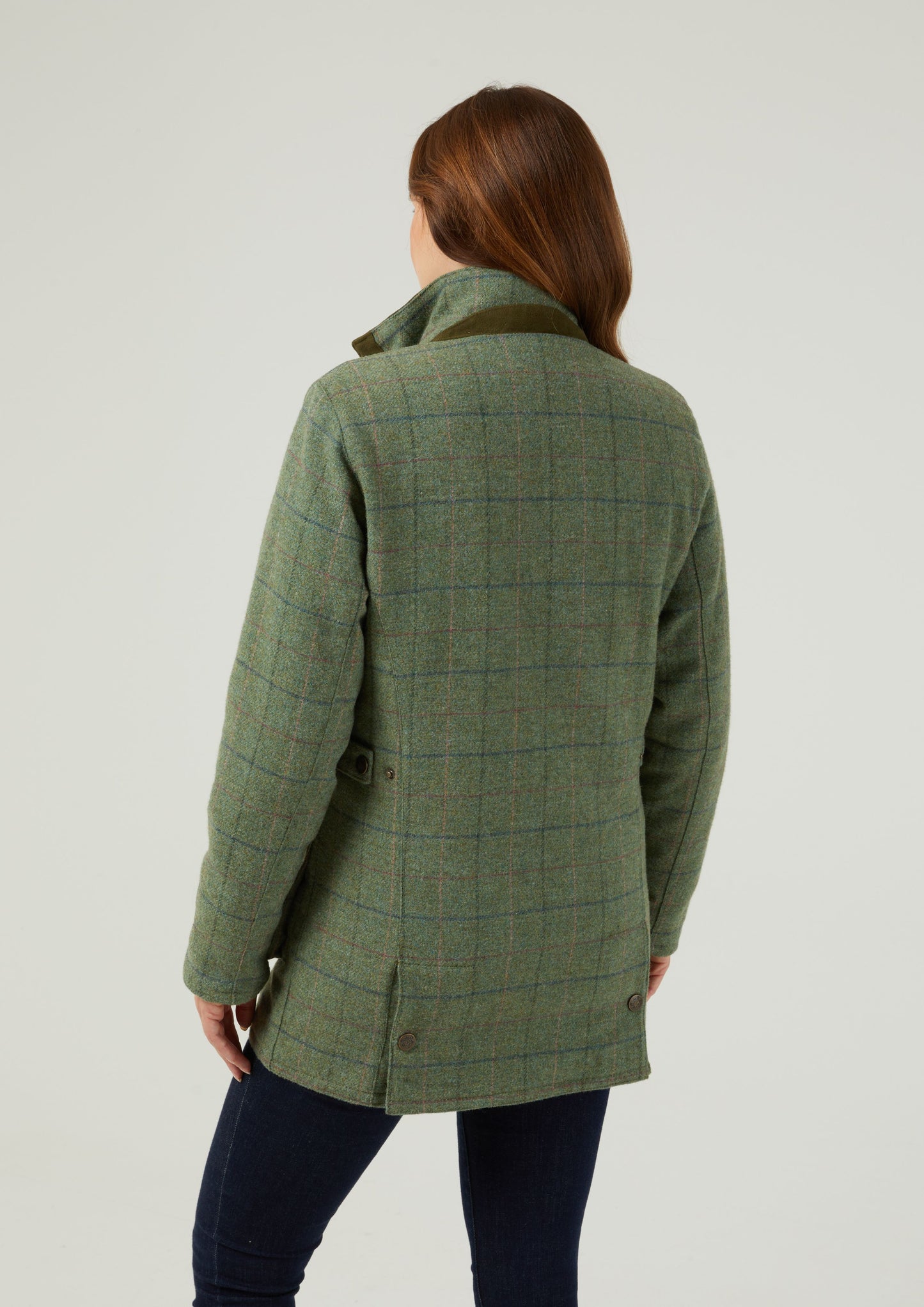 Rutland Ladies Tweed Waterproof Shooting Coat In Spindle