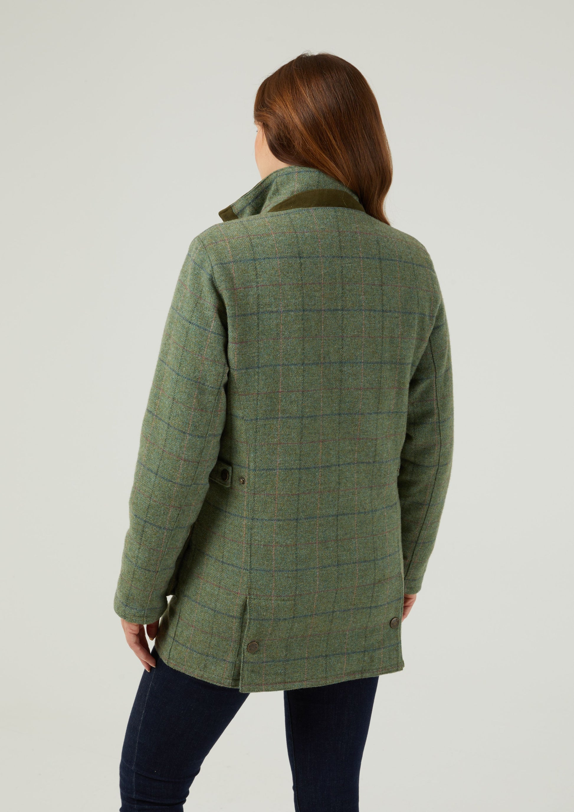 Rutland Ladies Tweed Waterproof Shooting Coat In Spindle