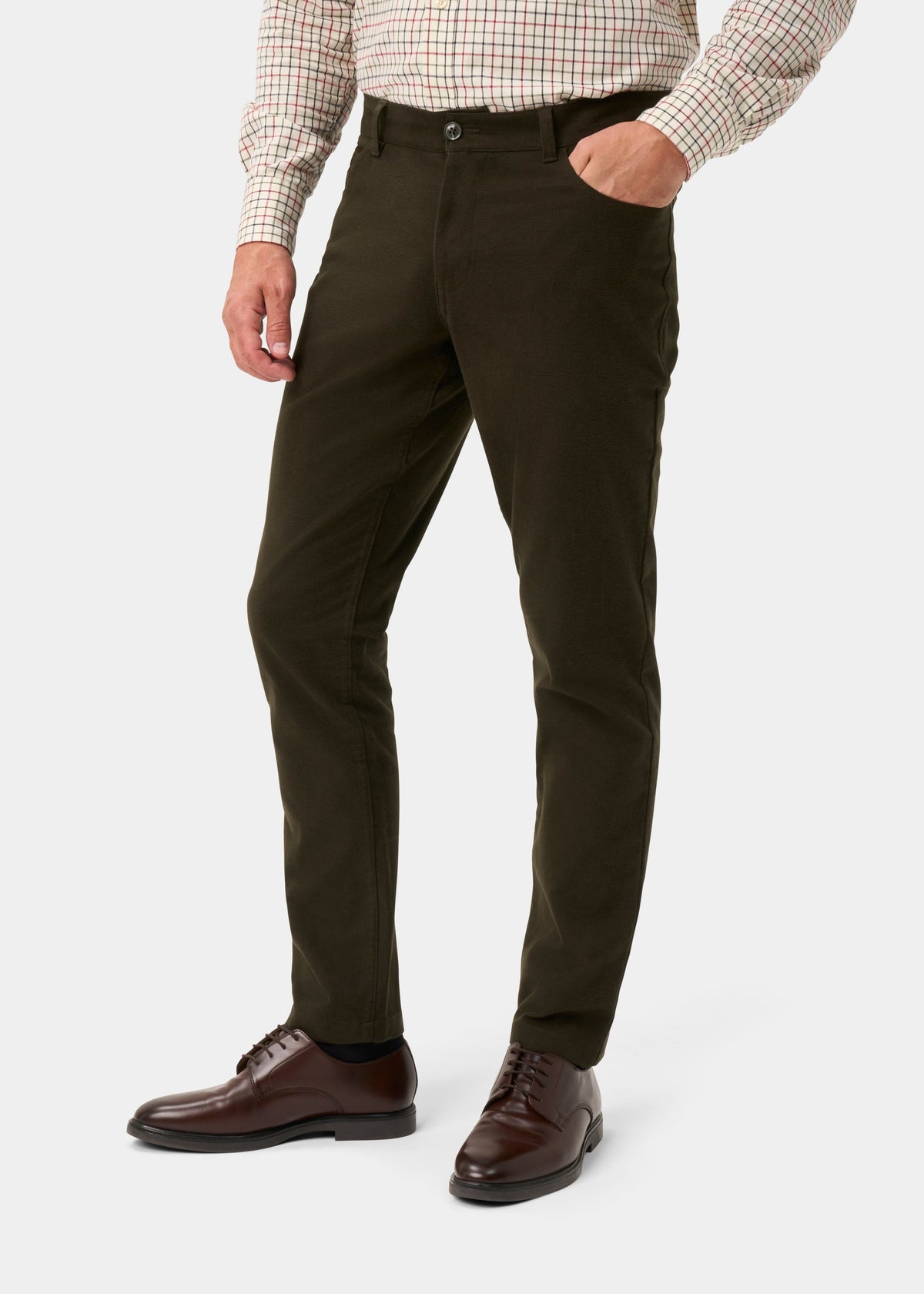 Pantalones de molesquín para hombre Southoak en color oliva - Corte regular