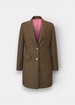 Surrey Ladies Tweed Water Repellent Mid-Thigh Coat in Hemlock  -  Regular Fit