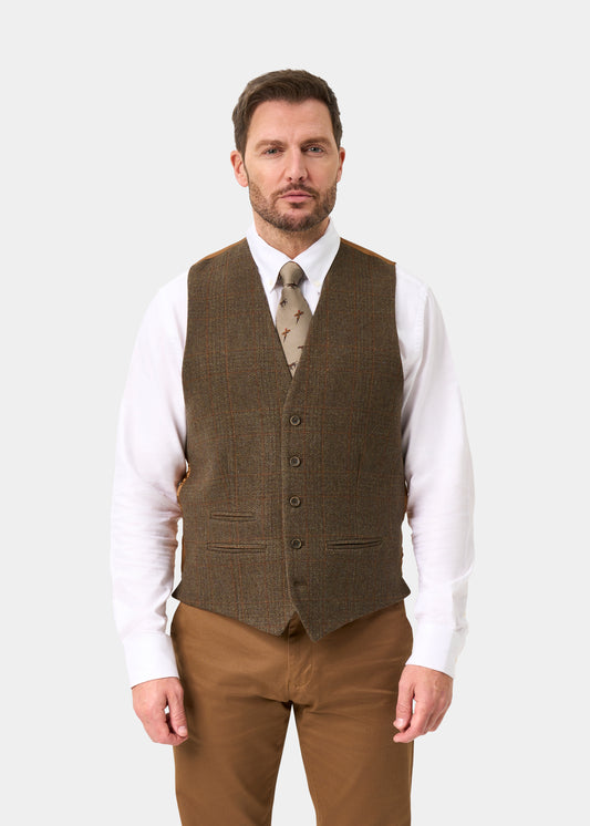 Chaleco de Tweed Hidrófugo Forrado Surrey para Hombre en Field Maple - Corte Regular