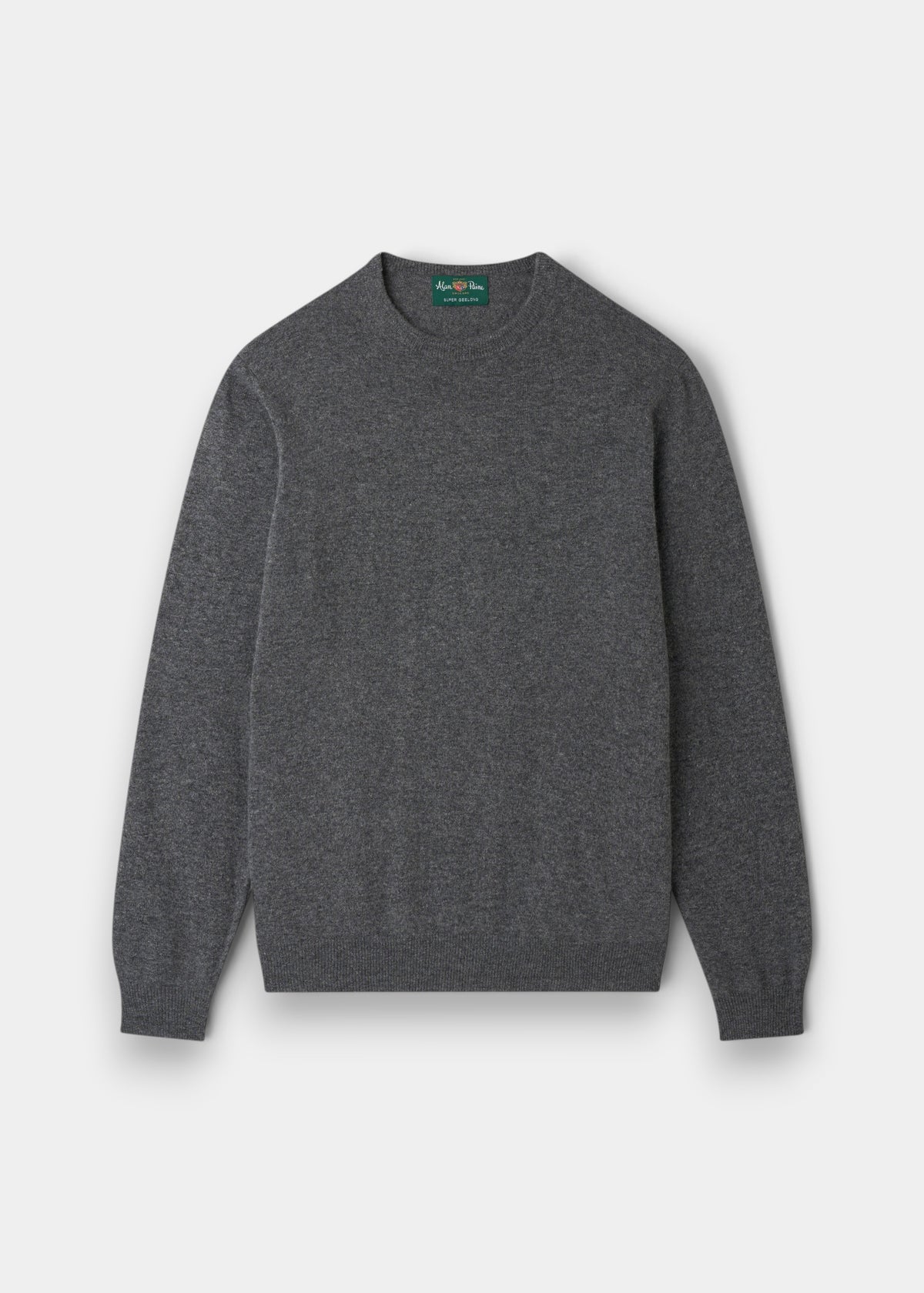 Brisbane Geelong Wool Crew Neck Jumper in Derby, regular fit, with long sleeves and ribbed cuffs and hem.